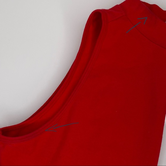 RD Style Red Stretch Turtleneck Sleeveless Top Size M - Picture 3 of 4
